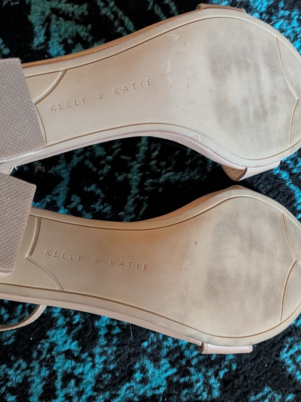 Kelly & Katie "Hailee" Nude Tan Ankle-Strap Block Heels - Picture 5 of 6